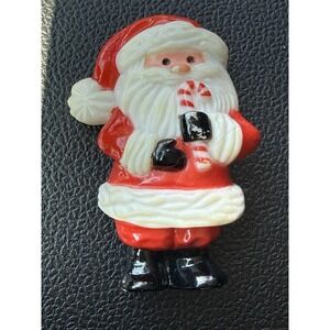 Hallmark Cards Holiday Christmas Santa‎ Candy Cane Collectible Pin Brooch
